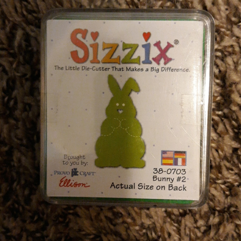 #683NWT Sizzix die cutter. 38-0703 Bunny #2